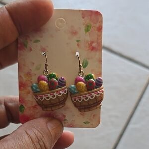 Colorful Easter Basket Earrings